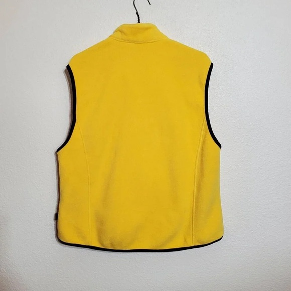 Woolrich Womens XL Polartec Fleece Vest Yellow Black Trim Polyester - Picture 2 of 6